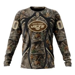 NFL New York Jets Custom Name Number Special Hunting Camo Sweatshirt