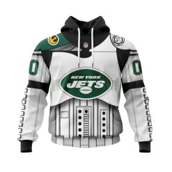 NFL New York Jets Custom Name Number Star Wars Pullover Hoodie