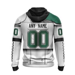 Alternative view of NFL New York Jets Custom Name Number Star Wars Zip Up Hoodie