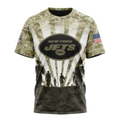 NFL New York Jets Custom Name Number Veterans And Families T-Shirt