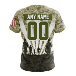 Alternative view of NFL New York Jets Custom Name Number Veterans And Families T-Shirt