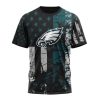 NFL Philadelphia Eagles Custom Name Number Classic Grunge American Flag T-Shirt