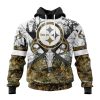 NFL Pittsburgh Steelers Custom Name Number Deer Skull And Forest Pullover Hoodie
