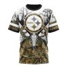 NFL Pittsburgh Steelers Custom Name Number Deer Skull And Forest T-Shirt