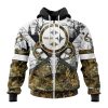 NFL Pittsburgh Steelers Custom Name Number Deer Skull And Forest Zip Up Hoodie