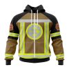 NFL Pittsburgh Steelers Custom Name Number Firefighter Uniform Zip Up Hoodie