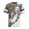 NFL Pittsburgh Steelers Custom Name Number Fishing With Flag Of USA T-Shirt