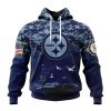 NFL Pittsburgh Steelers Custom Name Number Honor US Navy Veterans Pullover Hoodie