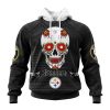NFL Pittsburgh Steelers Custom Name Number Kits For Dia De Muertos Pullover Hoodie
