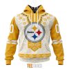 NFL Pittsburgh Steelers Custom Name Number Native Pattern Pullover Hoodie