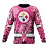 NFL Pittsburgh Steelers Custom Name Number Pink Breast Cancer Sweatshirt