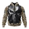 NFL Pittsburgh Steelers Custom Name Number Skull Camo Veteran Kits Pullover Hoodie