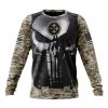 NFL Pittsburgh Steelers Custom Name Number Skull Camo Veteran Kits Sweatshirt