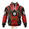 NFL Pittsburgh Steelers Custom Name Number Spider Man Pullover Hoodie