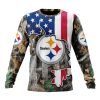 NFL Pittsburgh Steelers Custom Name Number USA Flag Camo Realtree Sweatshirt