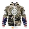 NFL Pittsburgh Steelers Custom Name Number Veteran Salute To Service Zip Up Hoodie