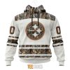 NFL Pittsburgh Steelers Custom Name Number White Camo Hunting Pullover Hoodie