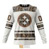 NFL Pittsburgh Steelers Custom Name Number White Camo Hunting Sweatshirt