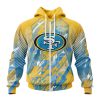 NFL San Francisco 49ers Childhood Cancer Zip Up Hoodie