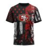 NFL San Francisco 49ers Custom Name Number Classic Grunge American Flag T-Shirt