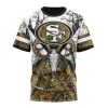 NFL San Francisco 49ers Custom Name Number Deer Skull And Forest T-Shirt