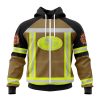 NFL San Francisco 49ers Custom Name Number Firefighter Uniform Zip Up Hoodie