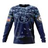 NFL San Francisco 49ers Custom Name Number Honor US Navy Veterans Sweatshirt