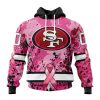 NFL San Francisco 49ers Custom Name Number Pink Breast Cancer Pullover Hoodie