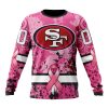 NFL San Francisco 49ers Custom Name Number Pink Breast Cancer Sweatshirt