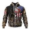 NFL San Francisco 49ers Custom Name Number Special Camo Realtree Zip Up Hoodie