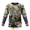 NFL San Francisco 49ers Custom Name Number Veteran Salute To Service Sweatshirt