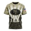 NFL San Francisco 49ers Custom Name Number Veterans And Families T-Shirt