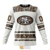 NFL San Francisco 49ers Custom Name Number White Camo Hunting Sweatshirt