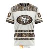 NFL San Francisco 49ers Custom Name Number White Camo Hunting T-Shirt