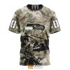 NFL Seattle Seahawks Custom Name Number Veteran Salute To Service T-Shirt