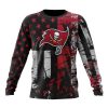 NFL Tampa Bay Buccaneers Custom Name Number Classic Grunge American Flag Sweatshirt