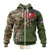 NFL Tampa Bay Buccaneers Custom Name Number Green Camo US Military Zip Up Hoodie