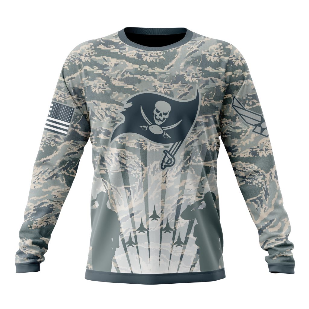 NFL Tampa Bay Buccaneers Custom Name Number Honor US Air Force Veterans Sweatshirt