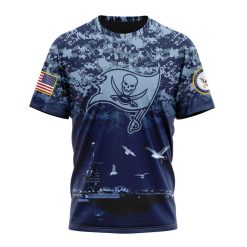 NFL Tampa Bay Buccaneers Custom Name Number Honor US Navy Veterans T-Shirt
