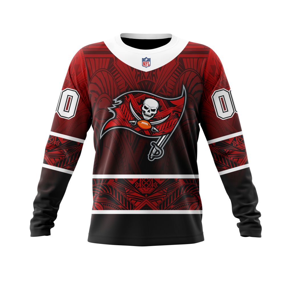 NFL Tampa Bay Buccaneers Custom Name Number Native With Samoa Culture Sweatshirt