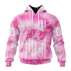 NFL Tampa Bay Buccaneers Custom Name Number Pink Tie-Dye Pullover Hoodie
