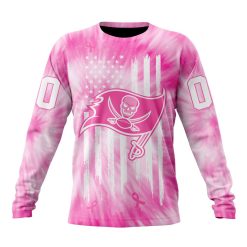 NFL Tampa Bay Buccaneers Custom Name Number Pink Tie-Dye Sweatshirt