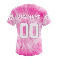 Alternative view of NFL Tampa Bay Buccaneers Custom Name Number Pink Tie-Dye T-Shirt
