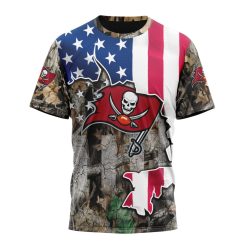 NFL Tampa Bay Buccaneers Custom Name Number USA Flag Camo Realtree T-Shirt