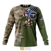 NFL Tennessee Titans Custom Name Number Green Camo US Military Sweatshirt