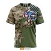 NFL Tennessee Titans Custom Name Number Green Camo US Military T-Shirt