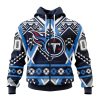 NFL Tennessee Titans Custom Name Number Native Concepts Zip Up Hoodie