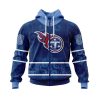 NFL Tennessee Titans Custom Name Number Native With Samoa Culture Zip Up Hoodie