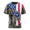 NFL Tennessee Titans Custom Name Number USA Flag Camo Realtree T-Shirt