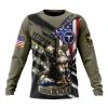 NFL Tennessee Titans Custom Name Number Veterans Kneeling Soldier Sweatshirt